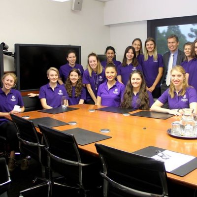 UQ journalism students bound for India meet Vice Chancellor Professor Peter Høj. 